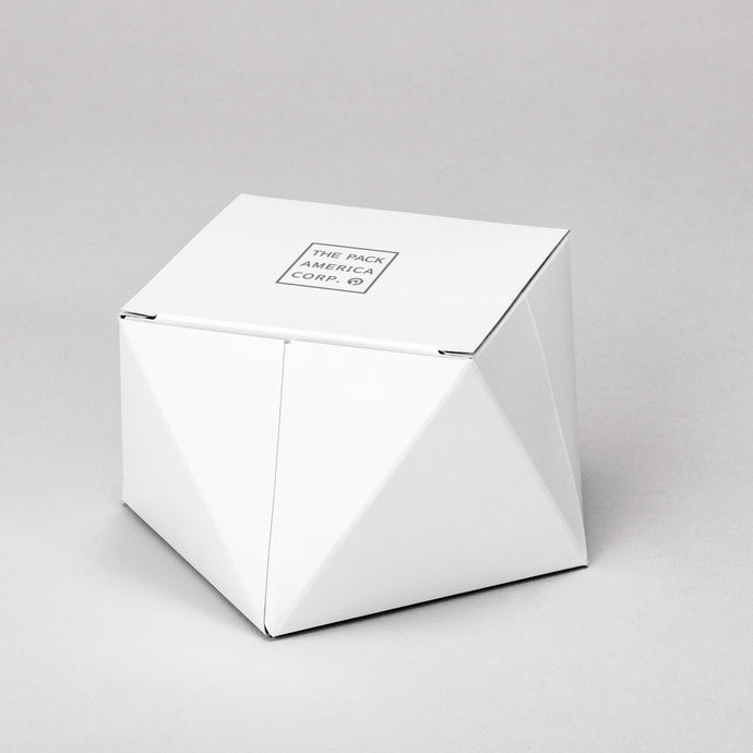 Tetrahedron Paper Box with Attached Lid